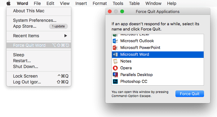 How to select windows of apps on mac computer